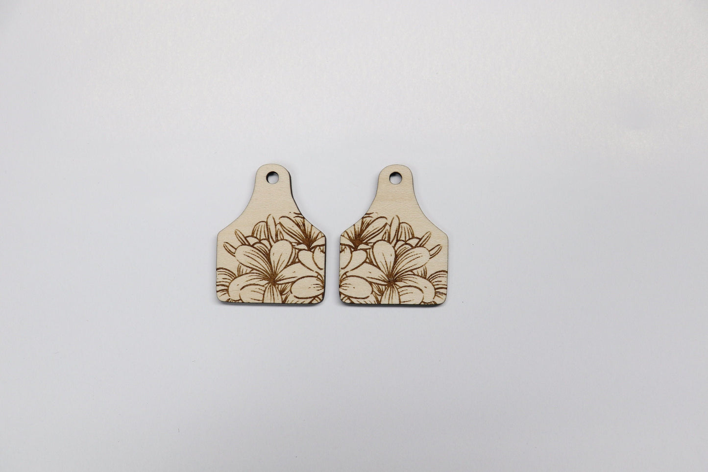 Cow tag earring blanks, wood blanks, wood cutouts