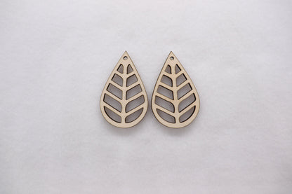 Teardrop wood earring blanks, earring blanks, wood teardrops