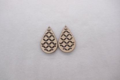 Teardrop wood earring blanks, earring blanks, wood teardrops