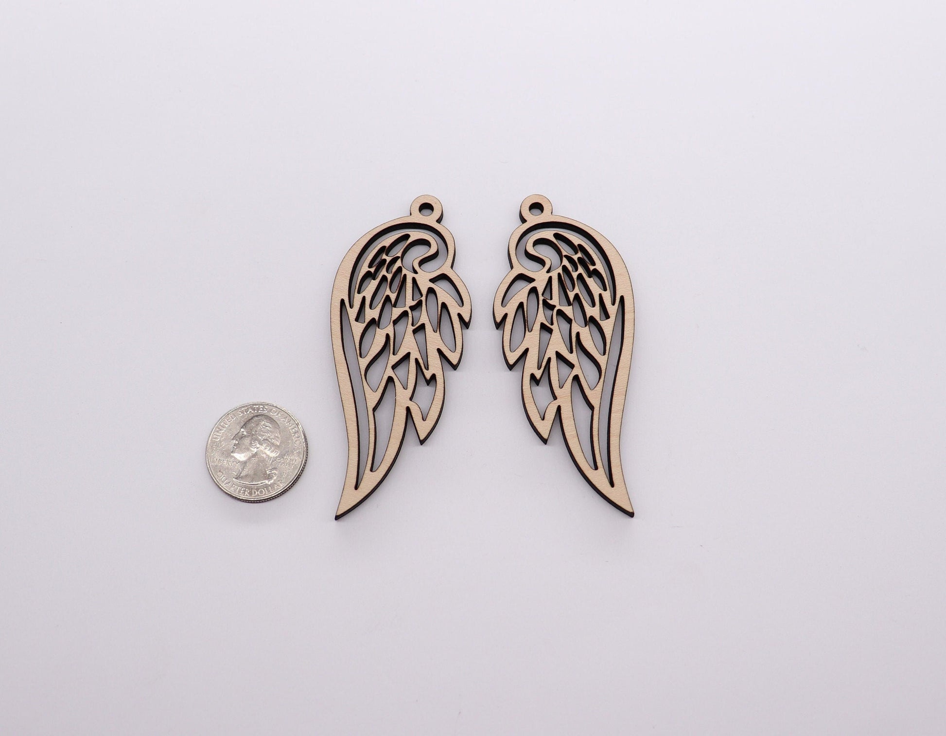 Wing earring blanks, wood earring cutouts