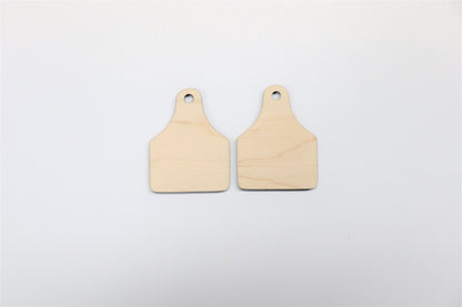 Cow or cow tag blanks, wood cutouts, earring blanks