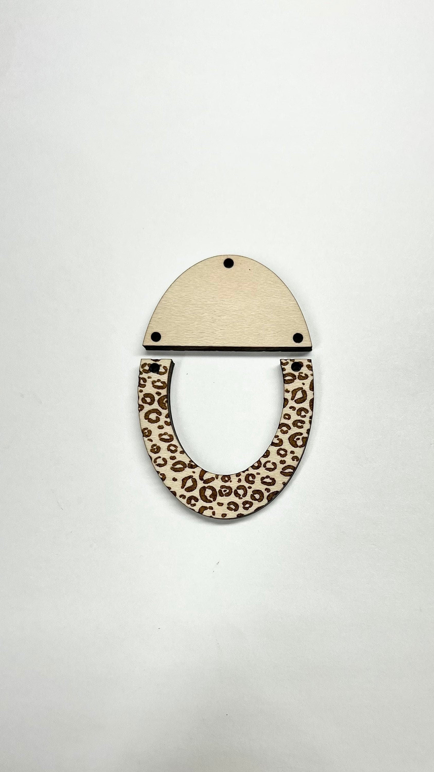 Oval cheetah print earring blanks, earring blanks, wood earrings