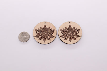 Round wood earring blanks, wood cutouts, earring blanks