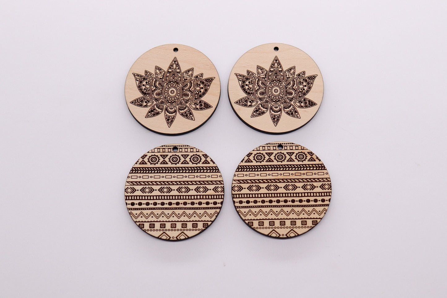 Round wood earring blanks, wood cutouts, earring blanks