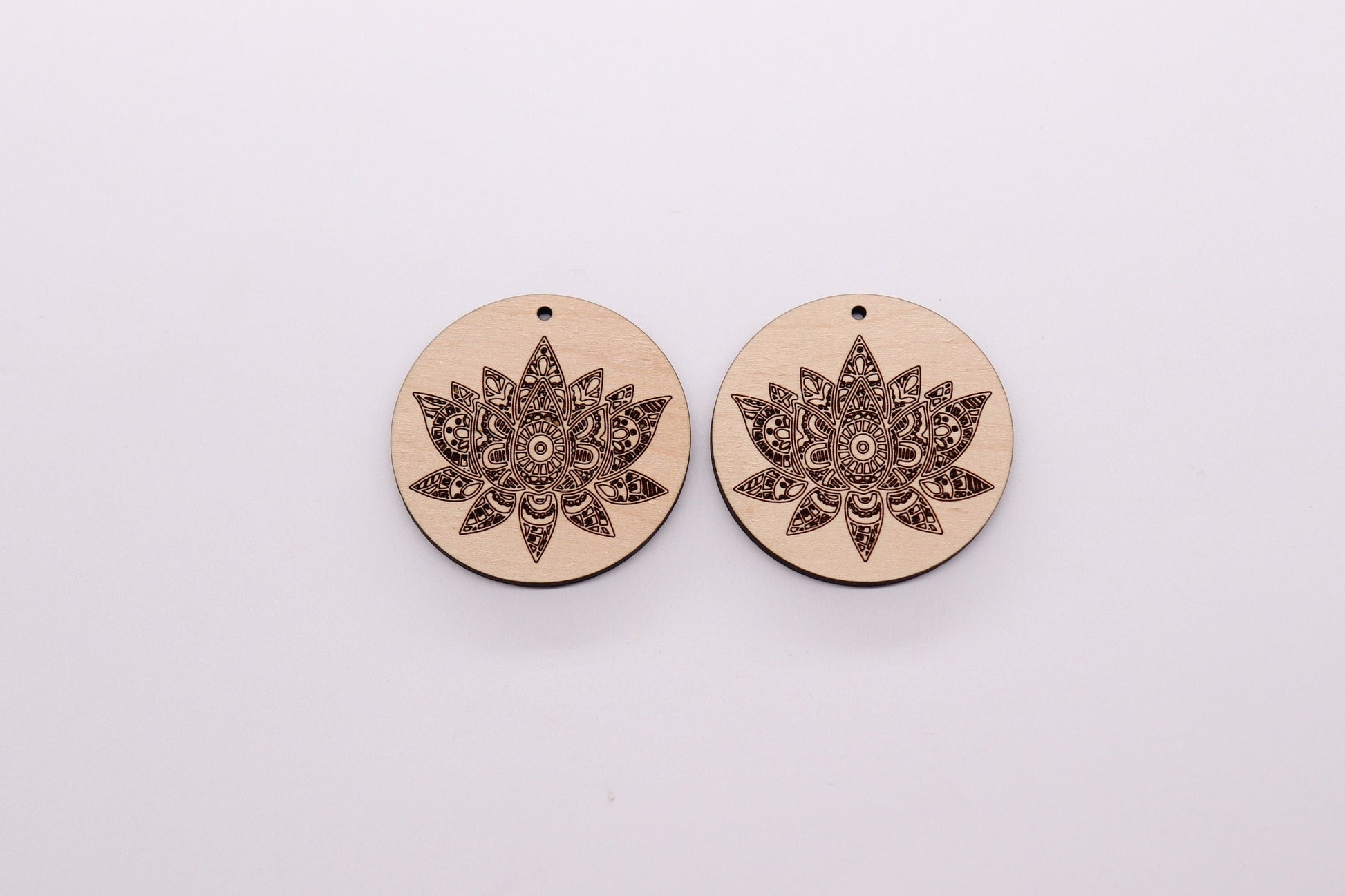 Round wood earring blanks, wood cutouts, earring blanks