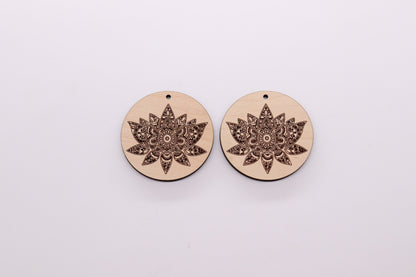 Round wood earring blanks, wood cutouts, earring blanks