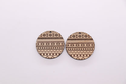 Round wood earring blanks, wood cutouts, earring blanks