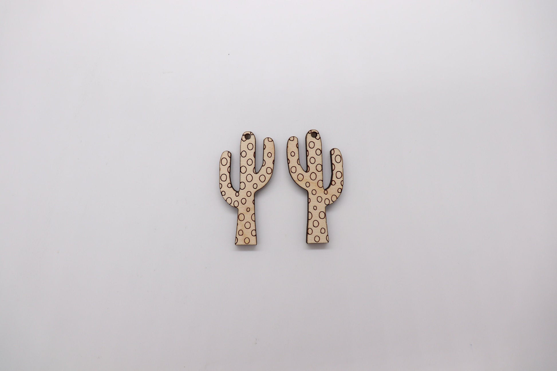 Cactus wood earring blanks, wood cutouts, wood blanks