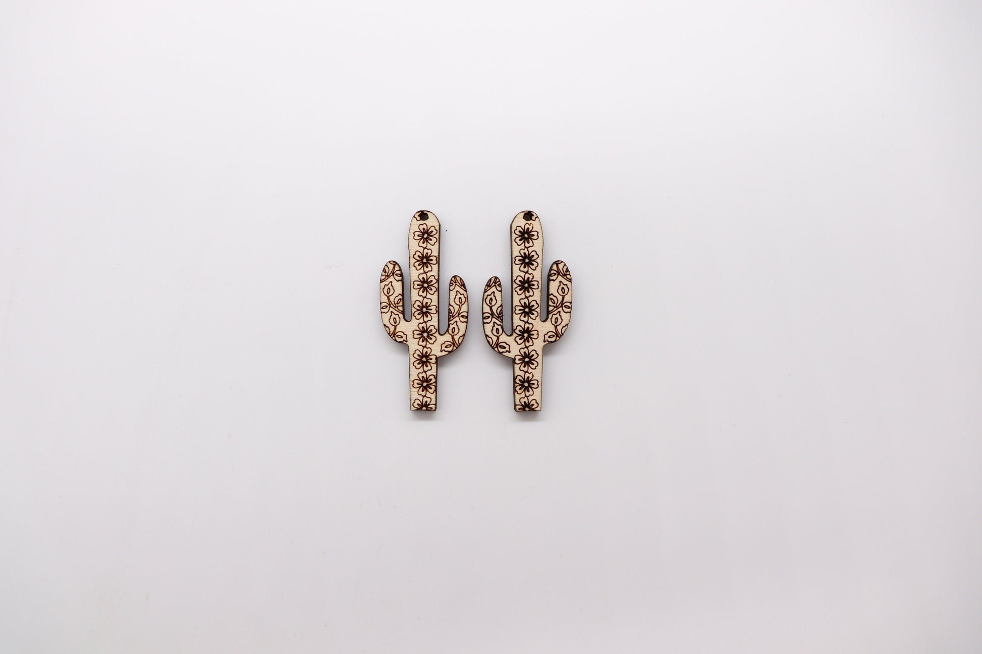 Cactus wood earring blanks, wood cutouts, wood blanks