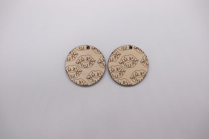 Round wood earring blanks, wood cutouts, wood blanks