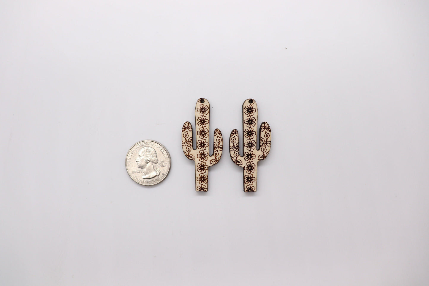 Cactus wood earring blanks, wood cutouts, wood blanks