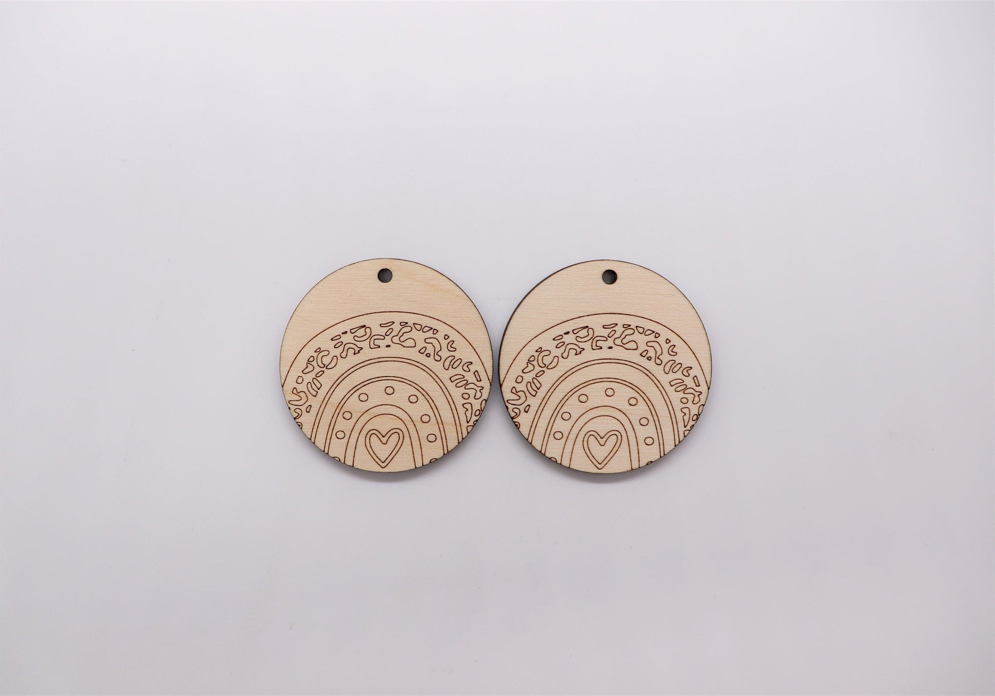 Round wood earring blanks, wood cutouts, wood blanks