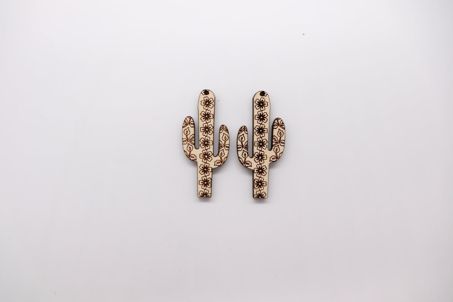 Cactus wood earring blanks, wood cutouts, wood blanks