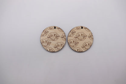 Round wood earring blanks, wood cutouts, wood blanks