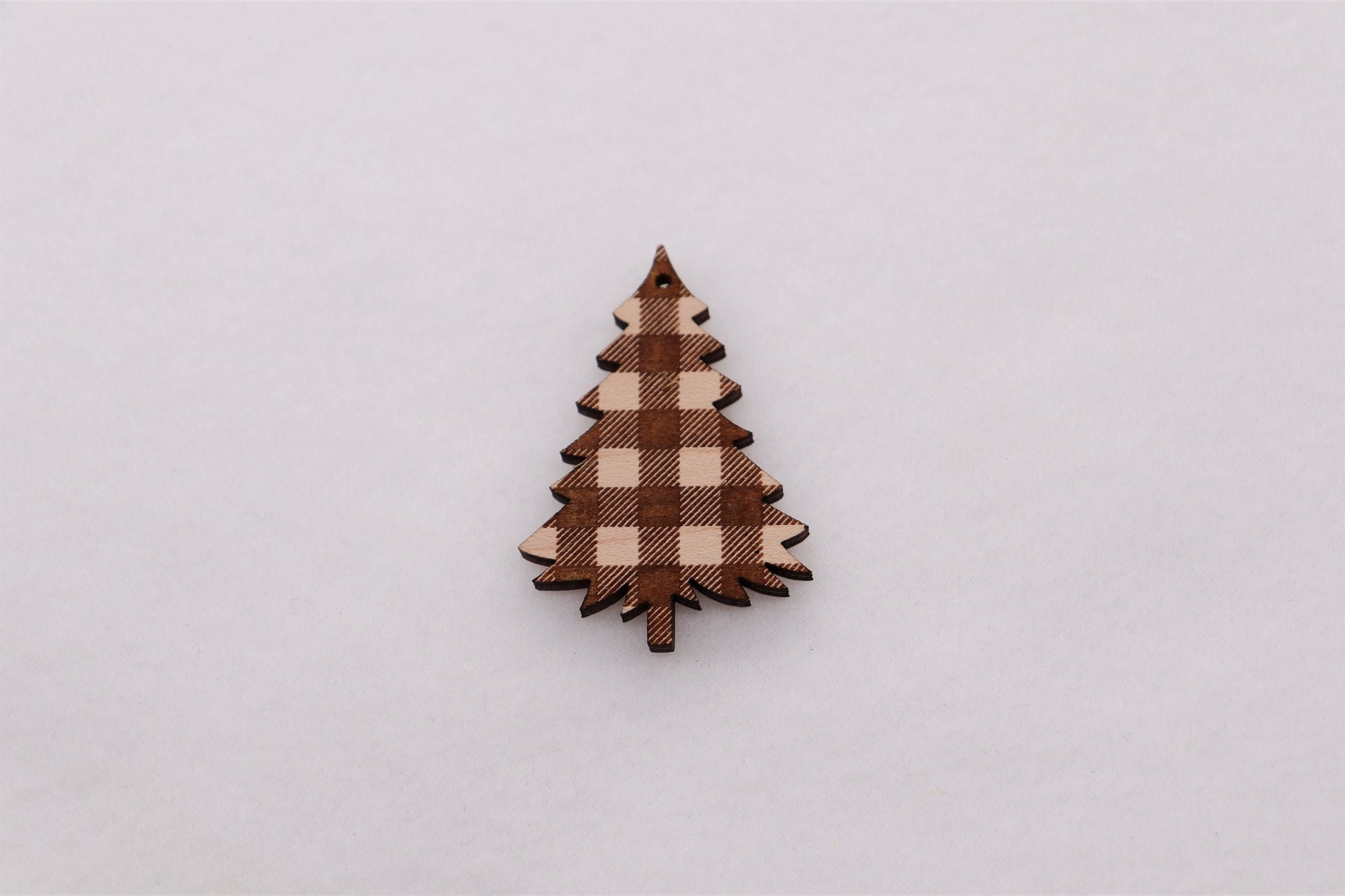 Leopard/Plaid Christmas tree earring cutouts, wood cutouts