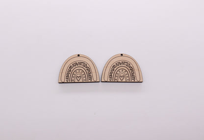 Rainbow earring blanks, wood earring blanks