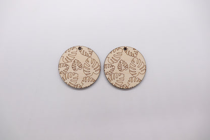 Round wood earring blanks, wood cutouts, earring blanks