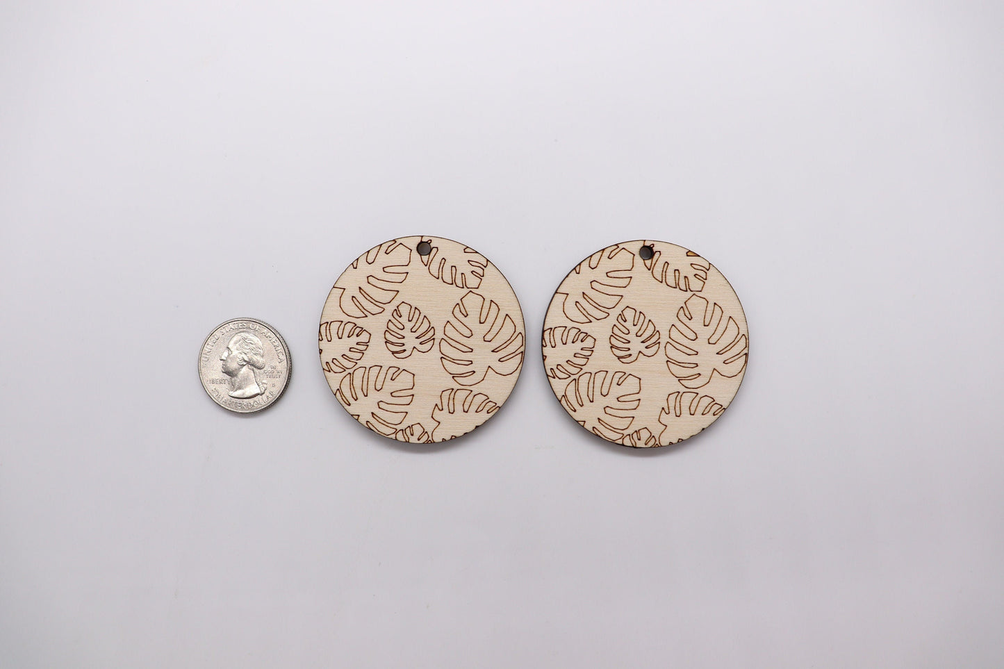 Round wood earring blanks, wood cutouts, earring blanks