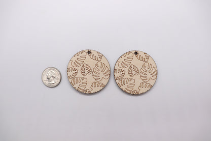 Round wood earring blanks, wood cutouts, earring blanks