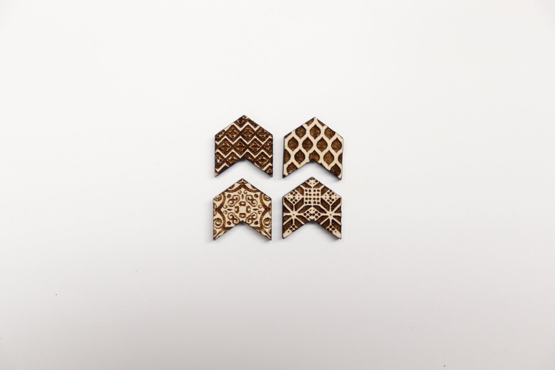 Arrow stud blanks, wood cutouts, earring cutouts