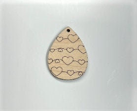 Heart Teardrops, wood earring blanks, earring blanks