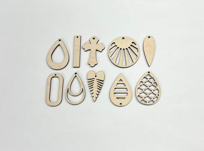 60 piece wood earring blanks, DIY earrings, earring blanks