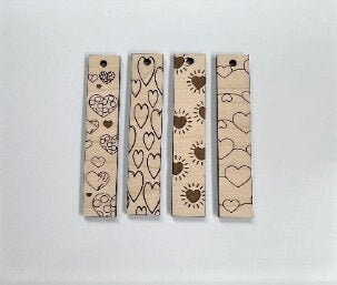 Heart Bar wood earring blanks, earring supplies, wood blanks