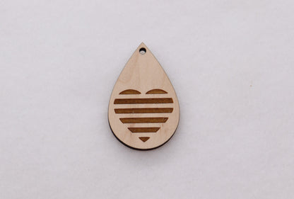 Teardrop wood earring blanks, earring blanks, wood cutouts