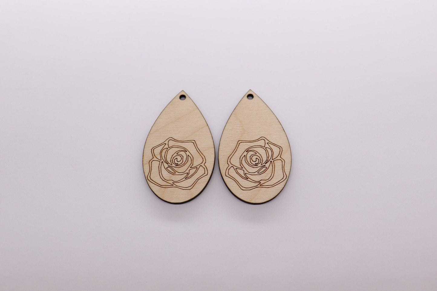 Floral wood earring blanks, flower cutouts, wood earrings