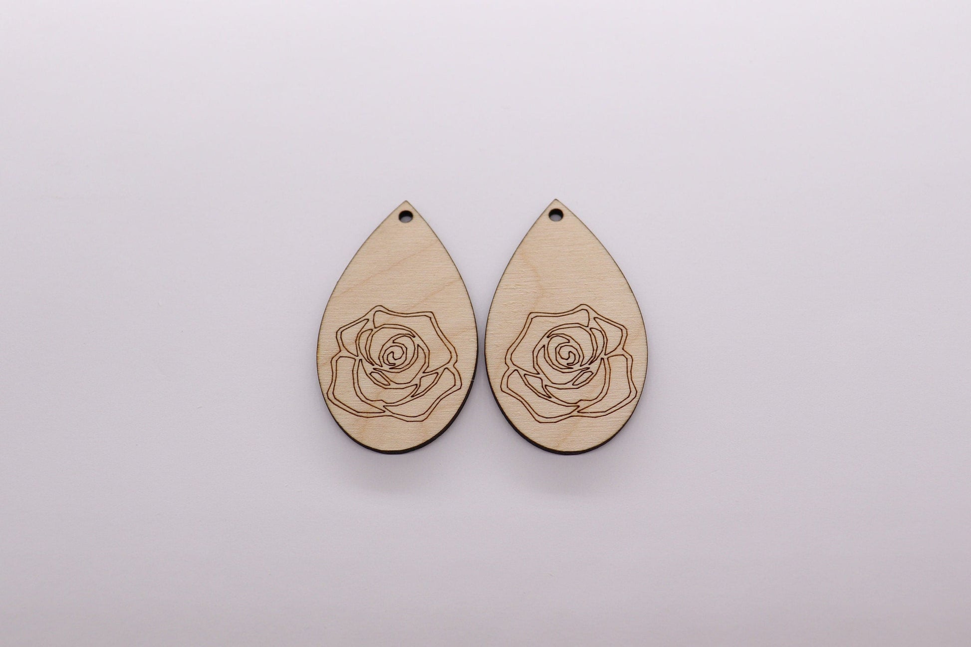 Floral wood earring blanks, flower cutouts, wood earrings