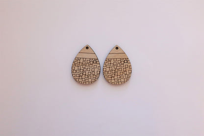 Teardrop earring blanks, wood cutouts, earring blanks