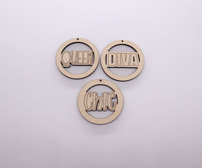 Round wood earring blanks, DIY earrings, earring blanks