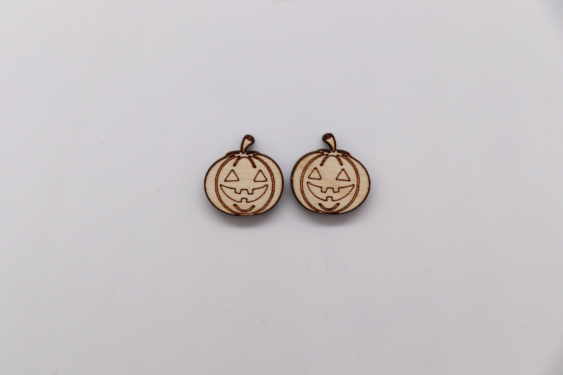 Pumpkin stud earring blanks, earring blanks, wood cutouts