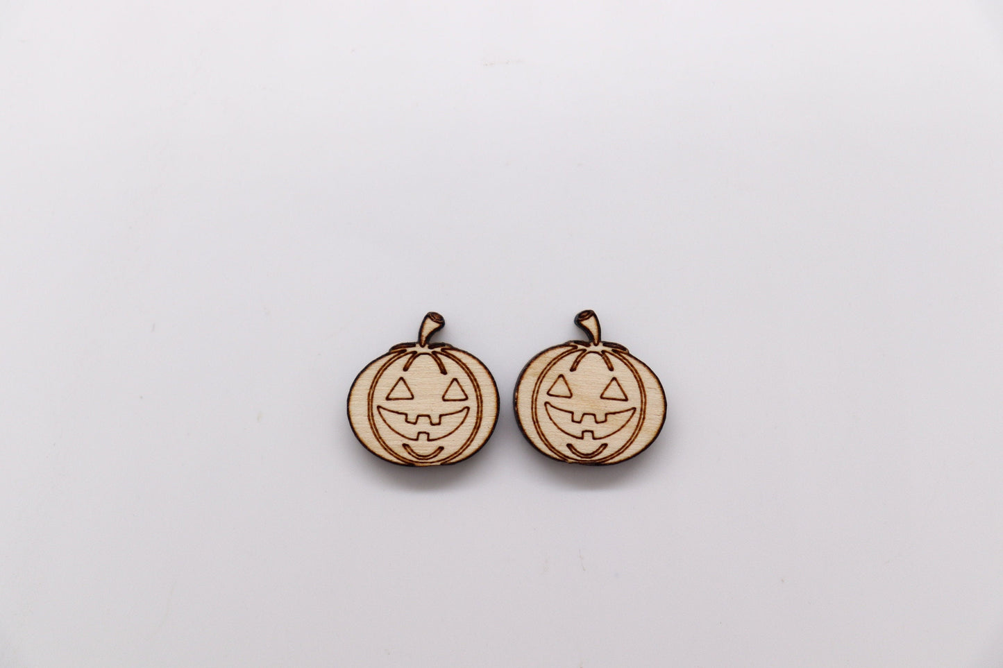 Pumpkin stud earring blanks, earring blanks, wood cutouts