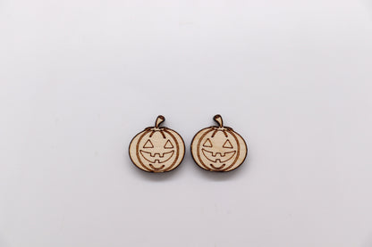 Pumpkin stud earring blanks, earring blanks, wood cutouts