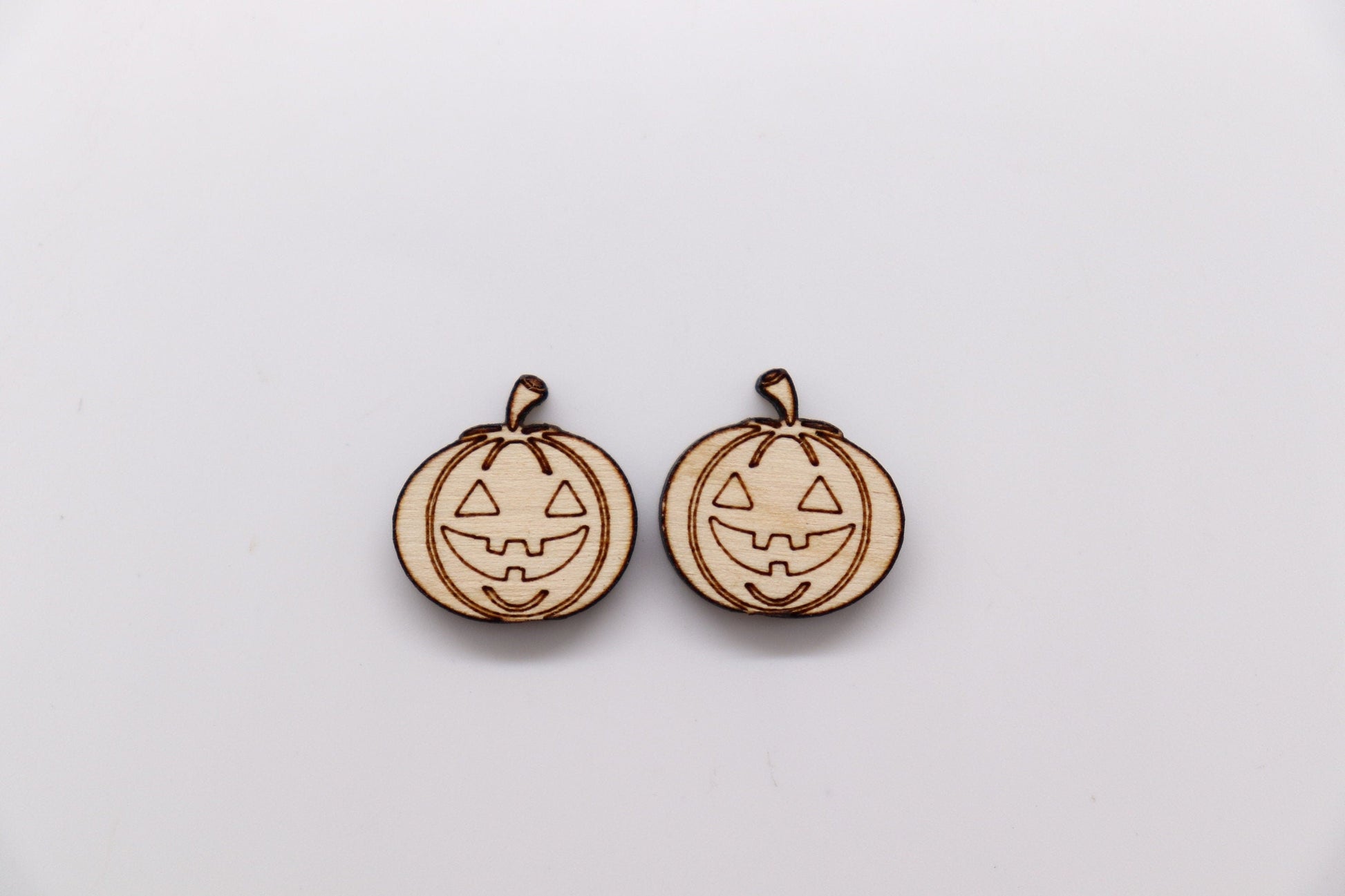 Pumpkin stud earring blanks, earring blanks, wood cutouts