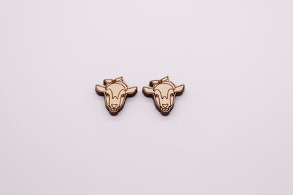 Goat stud blanks, earring blanks, wood cutouts