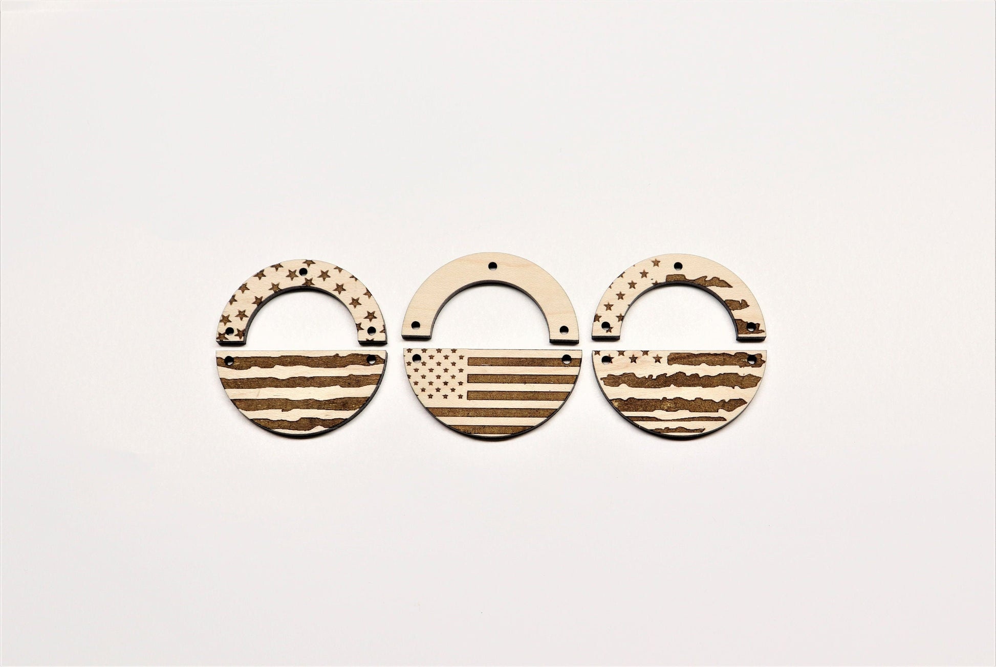 Flag wood earring blanks,  sold per set, earring blanks