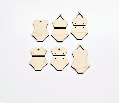 Wood earring blanks, wood earrings, bathing suit earrings