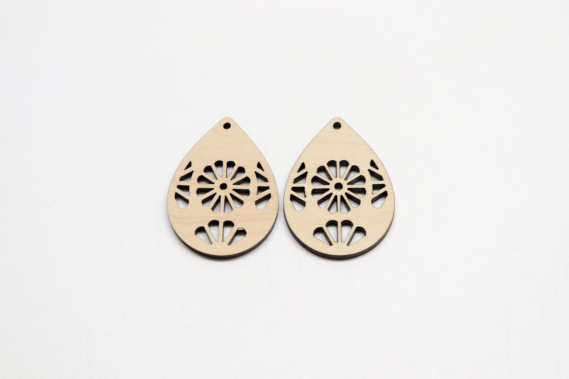 Teardrop wood earring blanks, DIY earrings, earring blanks, sold per set