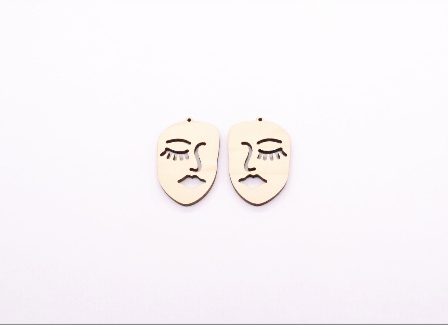 Face earrings, Laser cut, sold per set, earring blanks