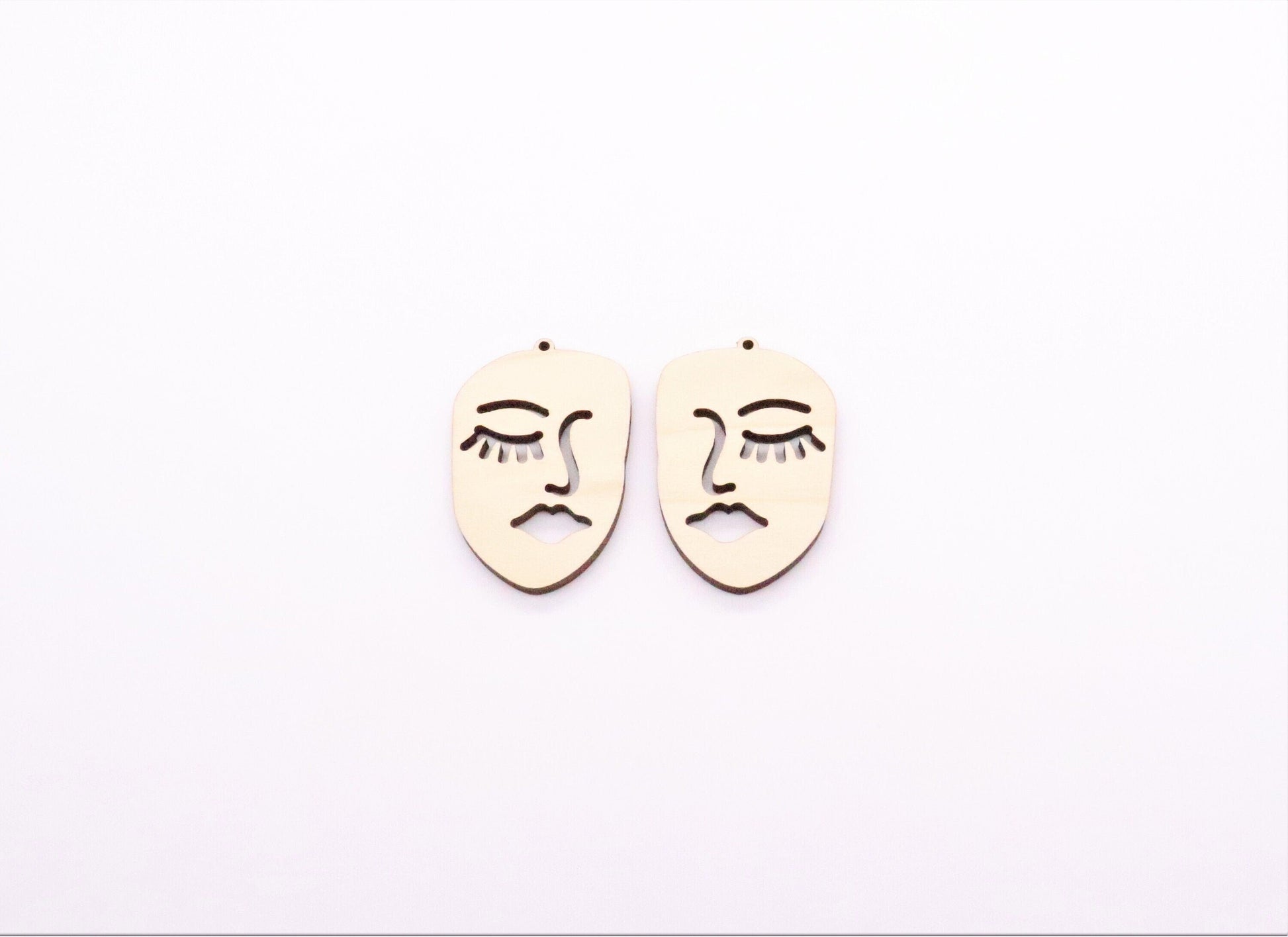 Face earrings, Laser cut, sold per set, earring blanks