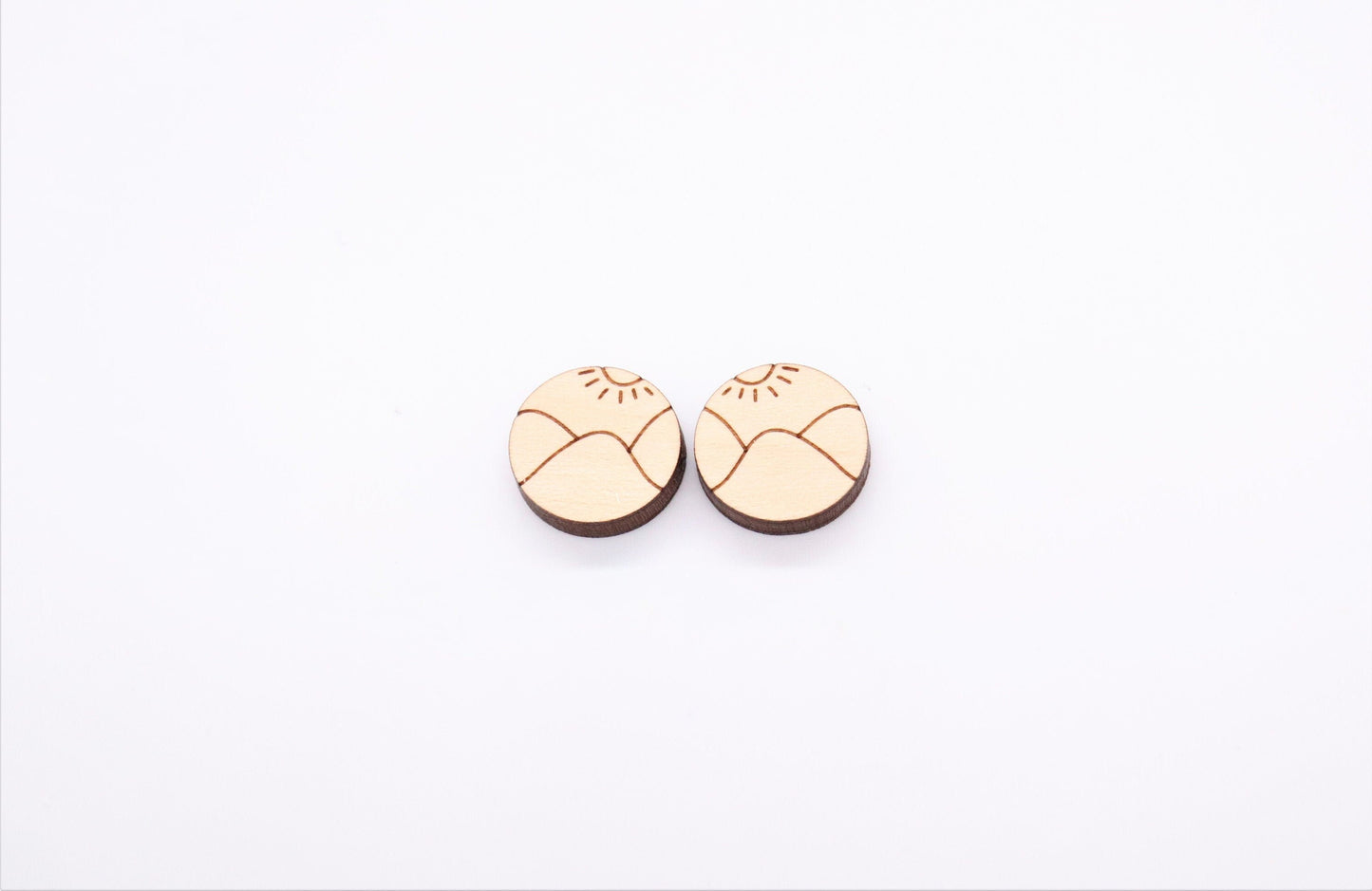 Mountain wood earring blanks, DIY earrings, earring blanks, wood studs, sold per set