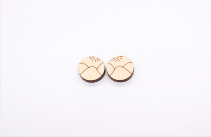 Mountain wood earring blanks, DIY earrings, earring blanks, wood studs, sold per set