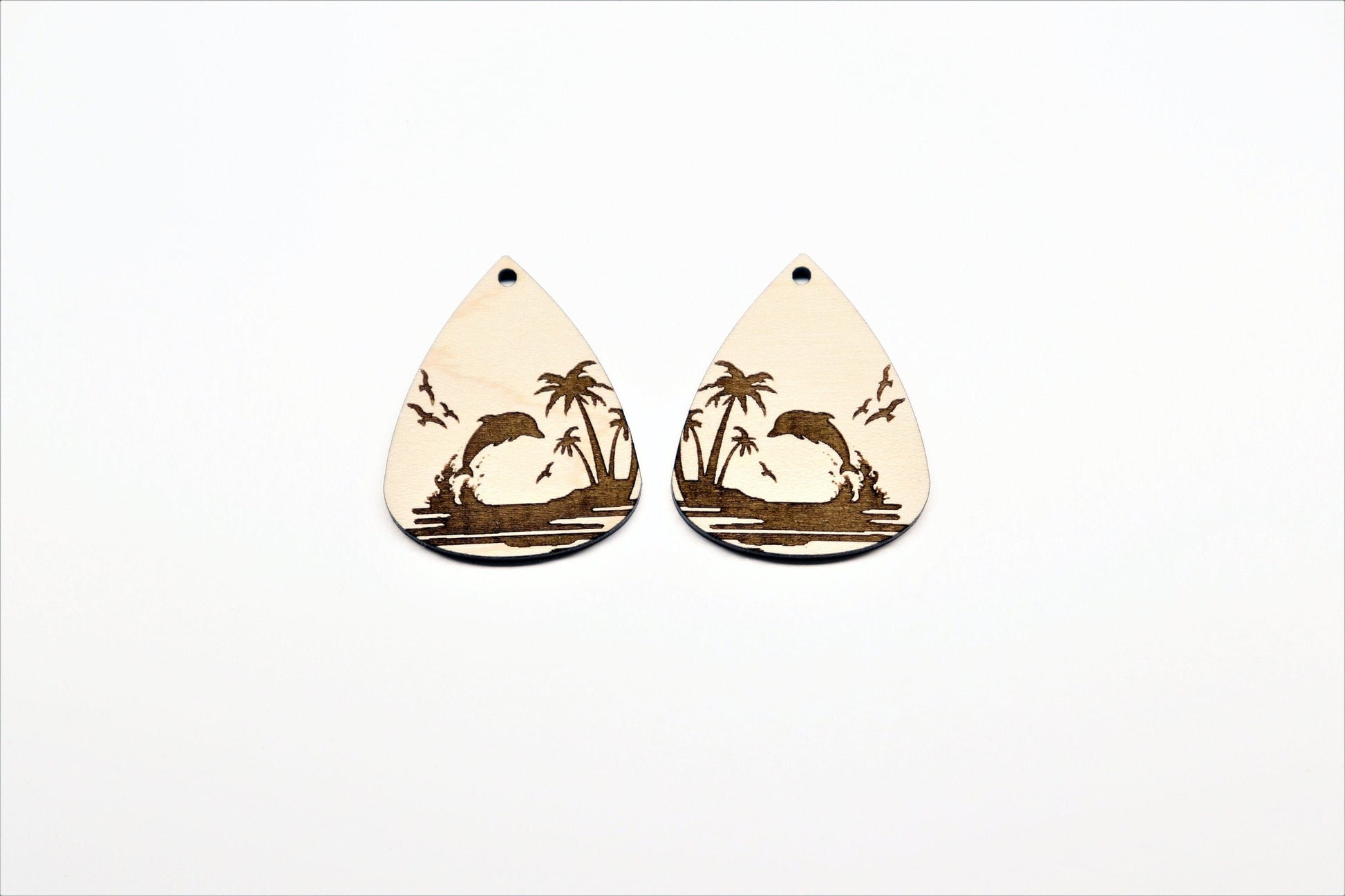 Dolphin earrings, wood blanks, earring blanks