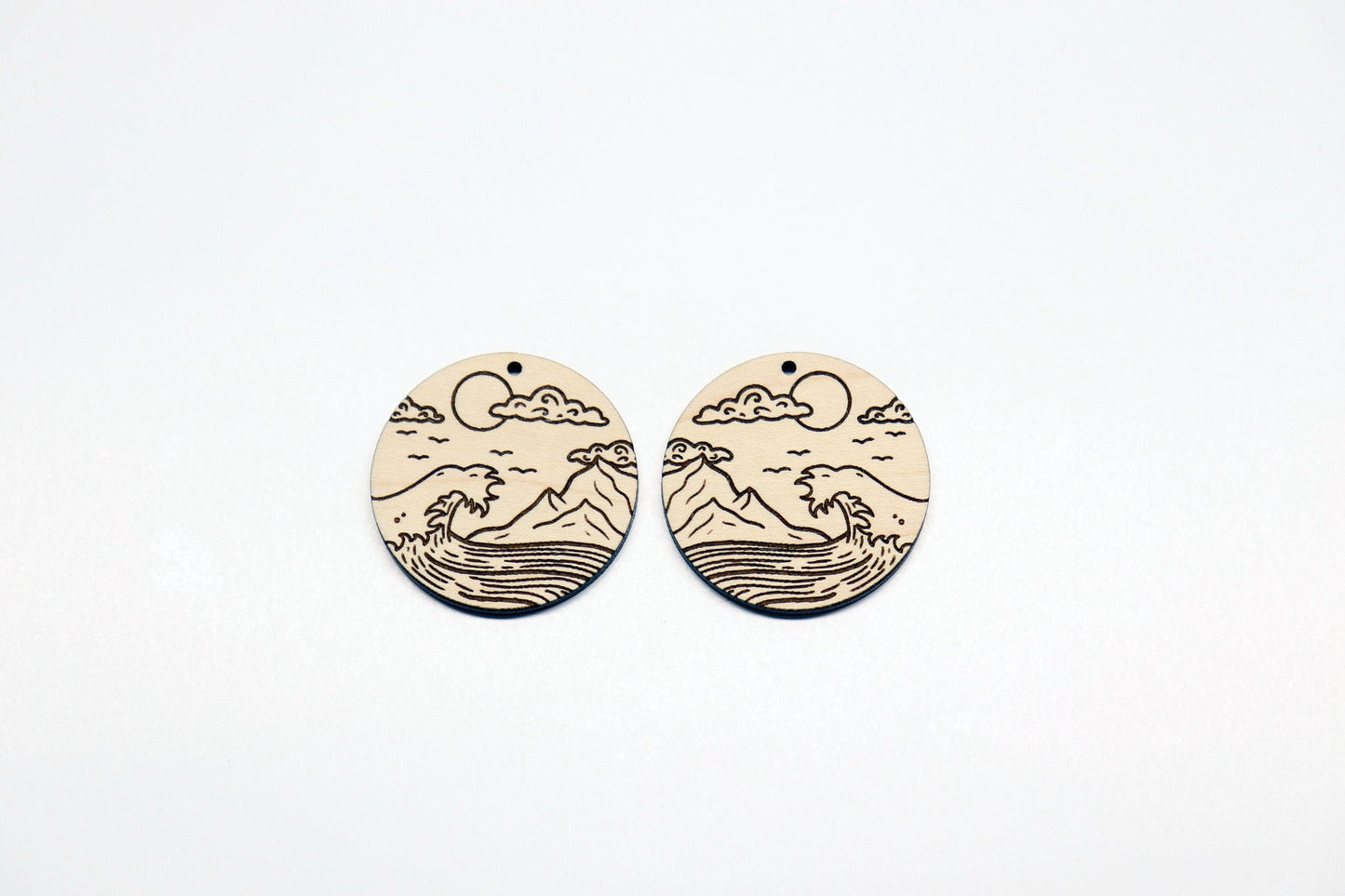 Round wood blanks,  wood earring blanks, DIY earrings, earring blanks, sold per set