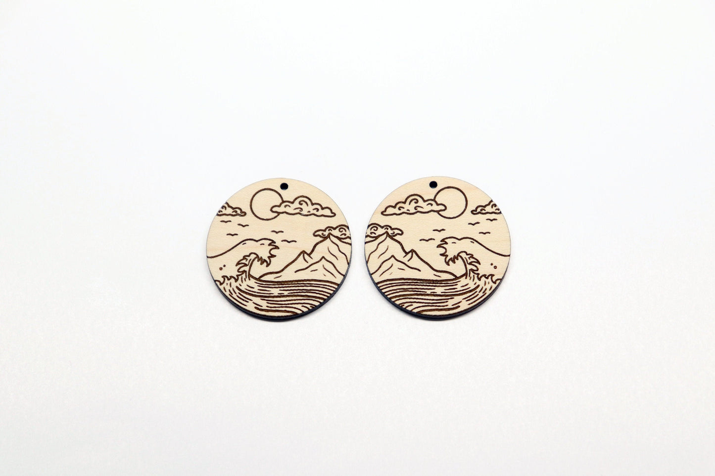 Round wood blanks,  wood earring blanks, DIY earrings, earring blanks, sold per set