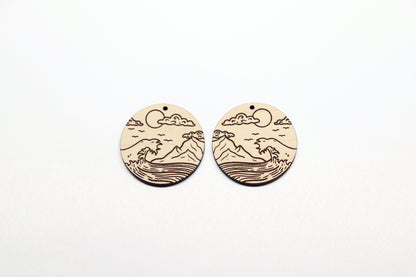 Round wood blanks,  wood earring blanks, DIY earrings, earring blanks, sold per set