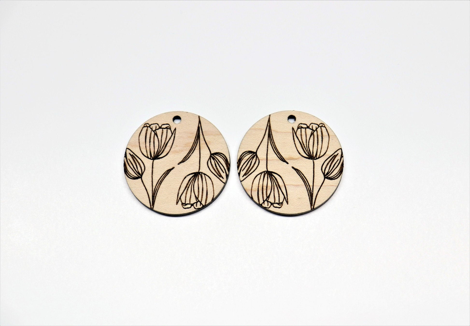 Round wood blanks,  wood earring blanks, DIY earrings, earring blanks, sold per set