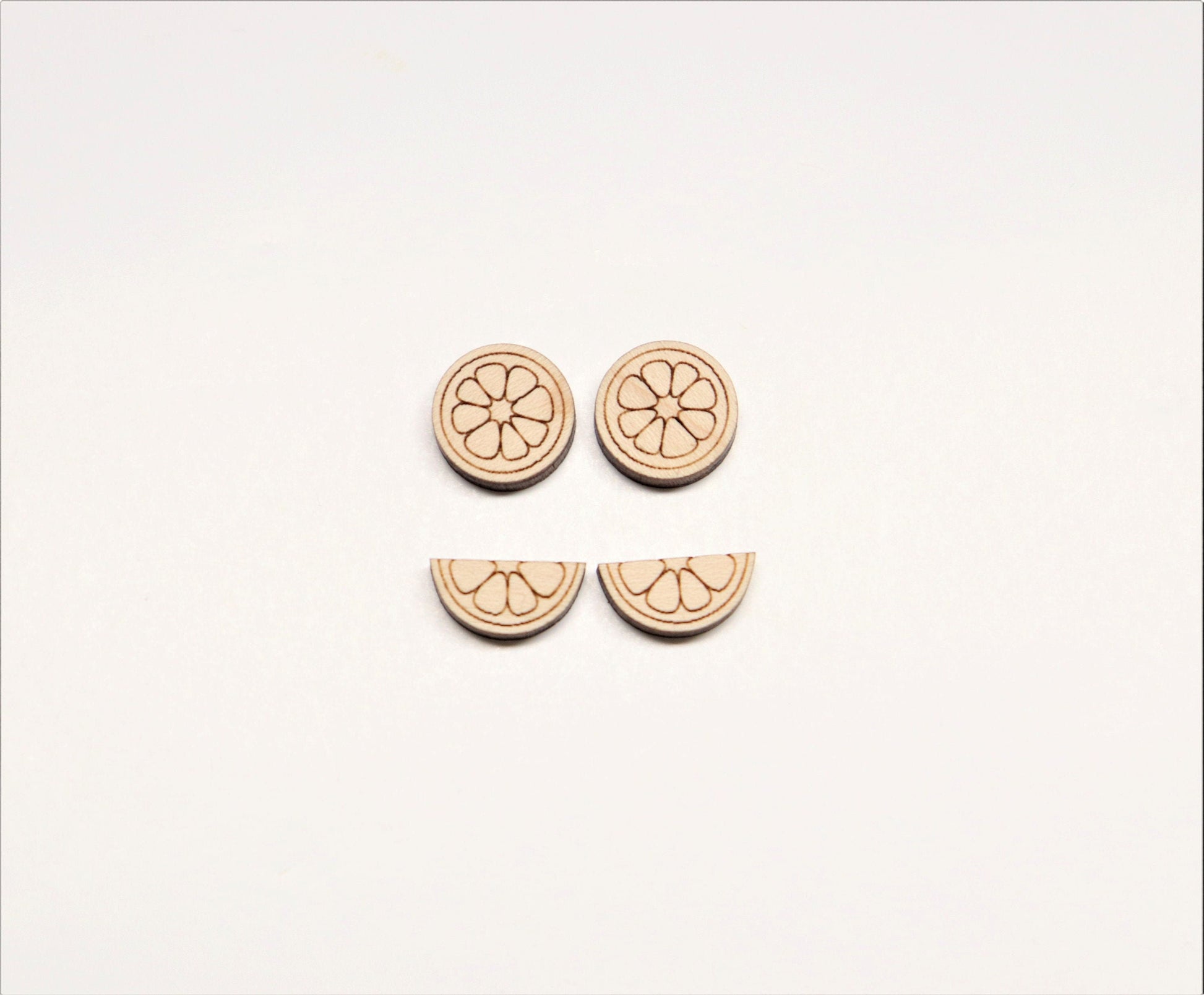 Lemon wood earring blanks, DIY earrings, earring blanks, wood studs, sold per set